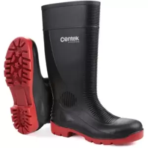 Image of Centek Unisex FS338 Compactor Waterproof Safety Wellington Boots (5 UK) (Black/Red) - Black/Red