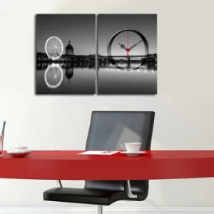 Image of 2P3040CS-145 Multicolor Decorative Canvas Wall Clock (2 Pieces)