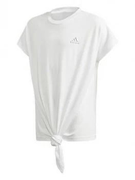 Image of adidas Girls Dance T-Shirt - White/Silver, Size 9-10 Years, Women
