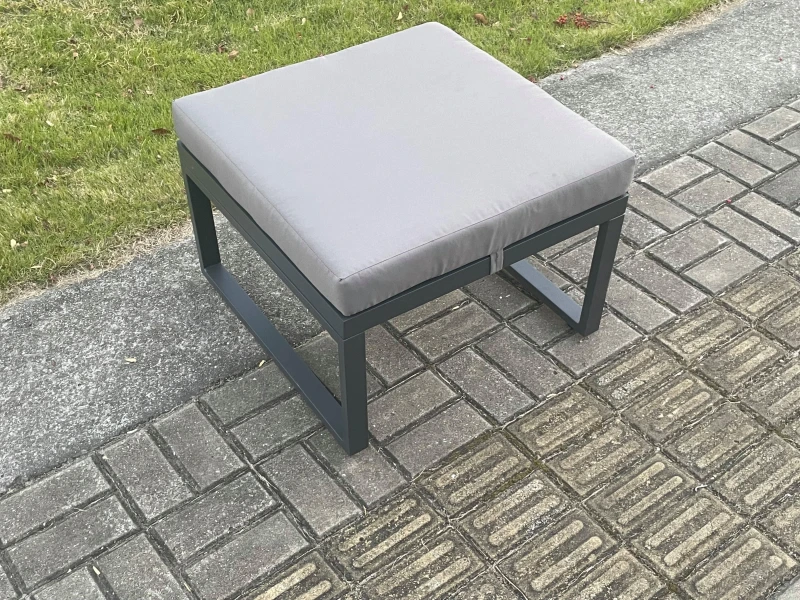 Image of Fimous Aluminium Outdoor Garden Footstool Patio Big Stool for Balcony, Terrace, Swimming Pool Dark Grey Dark Grey Unisex