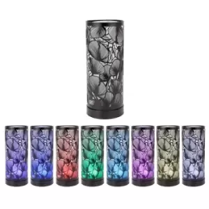 Image of 25.5cm Black LED Lotus Oil Burner