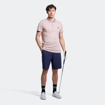 Image of Mens Golf Microstripe Polo - Nostalgic Pink/Free Pink - XL