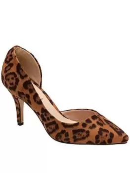 Image of Ravel Amber Leopard Print Heeled Court Shoe, Brown, Size 8, Women