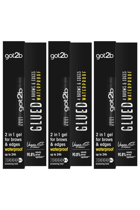 Image of got2b Glued For Brows & Edges 'Eyebrow Gel' 16ml pack 3 Black female