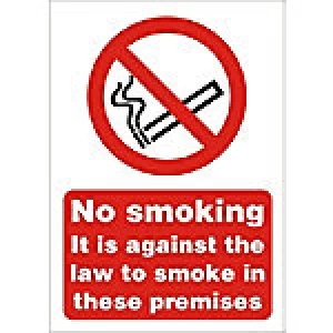 Image of Prohibition Sign No Smoking Plastic 14.8 x 21 cm