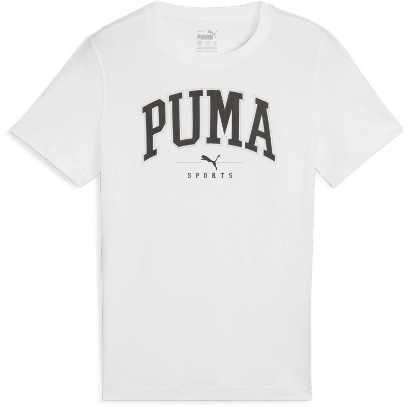 Image of Puma Squad Big Graphic Tee B T-Shirt Unisex Kids - White White 7 - 8 Years