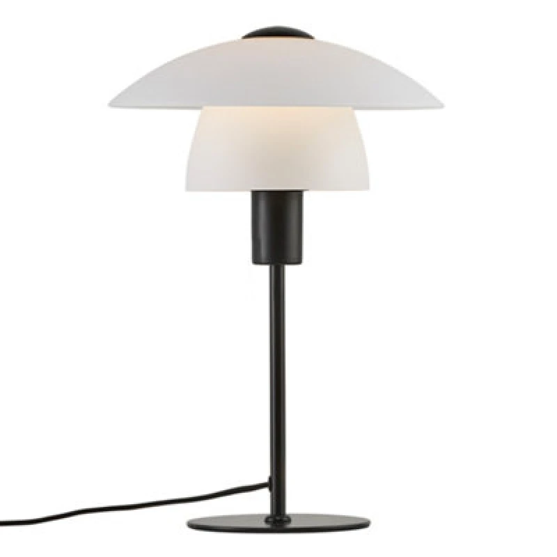 Image of Nordlux Verona Indoor Table Lamp Black Glass E27 Cord Switch - Mains Powered, IP20 Black Unisex