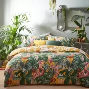 Image of Furn Medinilla Tropical Duvet Cover Set (Single) (Mustard Yellow)