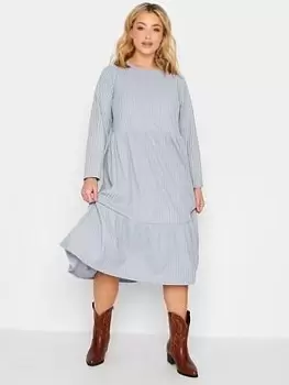 Image of Yours Ribbed Midi Dress Blue Size 30-32, Women