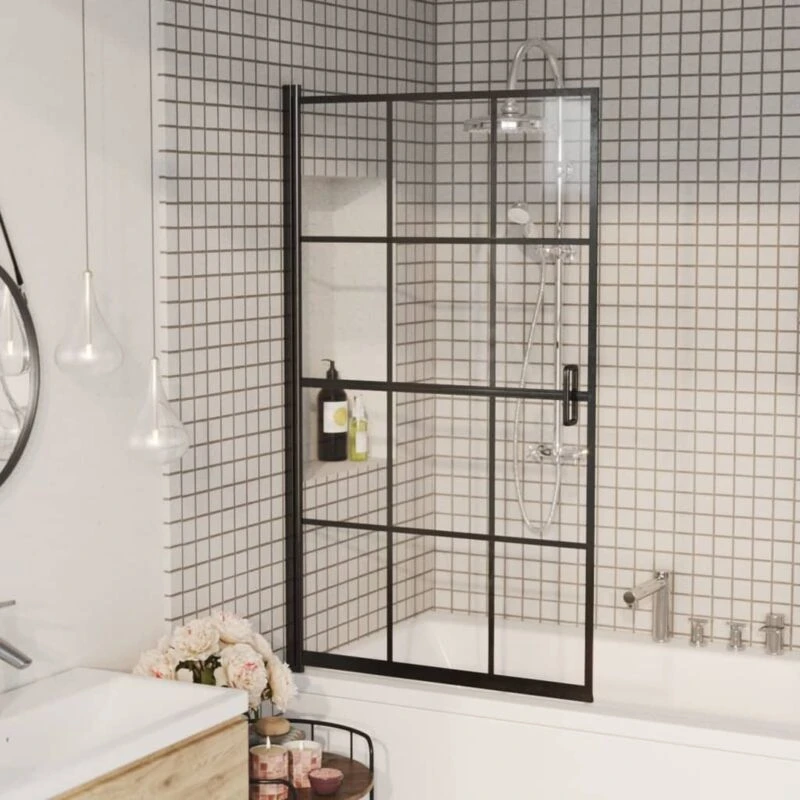 Image of VIDAXL Shower Enclosure ESG 80x140cm Black vidaXL 8720286416020