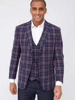 Image of Skopes Tailored Perin Jacket - Navy/Red Check