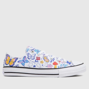 Image of Converse White & Blue Lo Butterfly Fun Trainers Youth