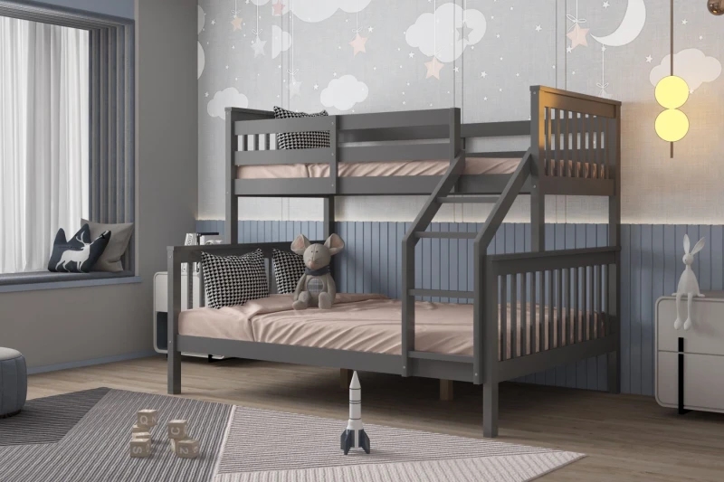 Image of Flair Wooden Zoom Triple Bunk Bed Grey