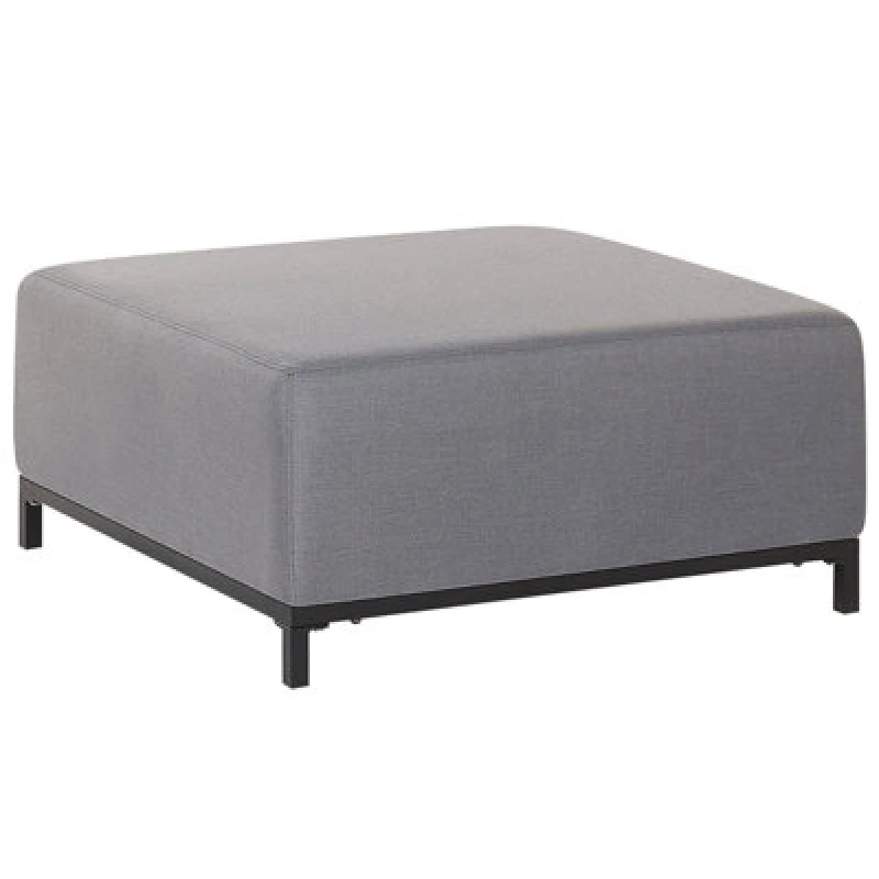 Image of BELIANI Beliani - Outdoor Indoor Ottoman Sofa Upholstered Beige Fabric Black Legs Rovigo 252569