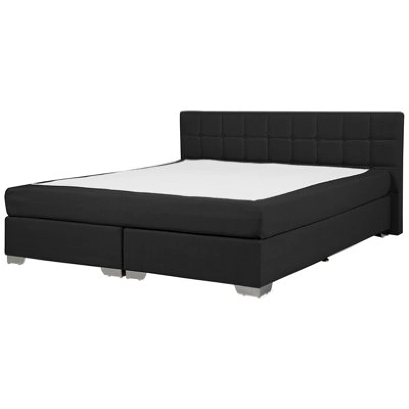 Image of Beliani Divan Bed Fabric Admiral 180 X 200 Cm (Eu Super King) Black
