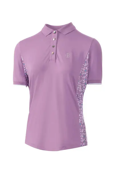 Image of Island Green Panelled Polo Shirt Purple