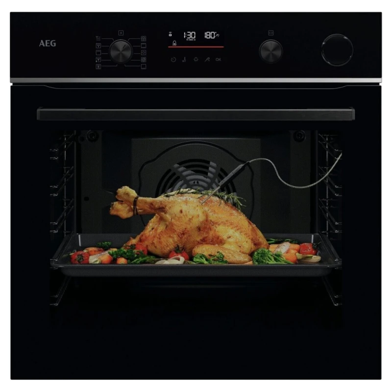 Image of AEG 6000 SenseCook TR6PB521SB Built In Electric Single Oven with Pyrolytic Cleaning - Black - A++ Rated