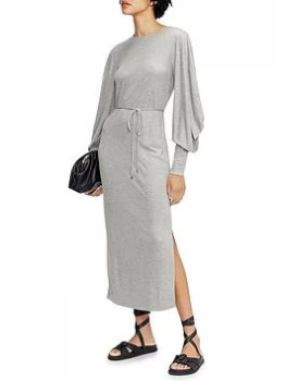 Image of Ted Baker Blubela Structured Sleeve Midi Dress - Grey, Size 2=10, Women