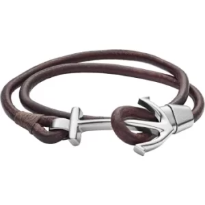 Image of Mens Fossil Stainless Steel Anchor Bracelet