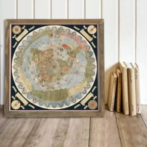 Image of Map089 Multicolor Decorative Framed MDF Painting