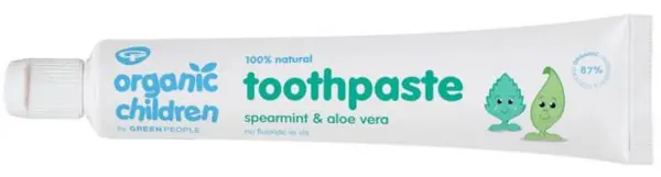 Image of Green People Organic Children Spearmint & Aloe Vera Fluoride Free Toothpaste 50ml