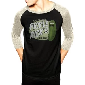 Image of Rick And Morty - Kosher Pickle Mens Medium Baseball Shirt - Black