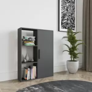 Image of Decorotika Patrick Multipurpose Standard Bookcase Bookshelf Shelving Unit Display Unit With Cabinet - Anthracite / Anthracite - Anthracite