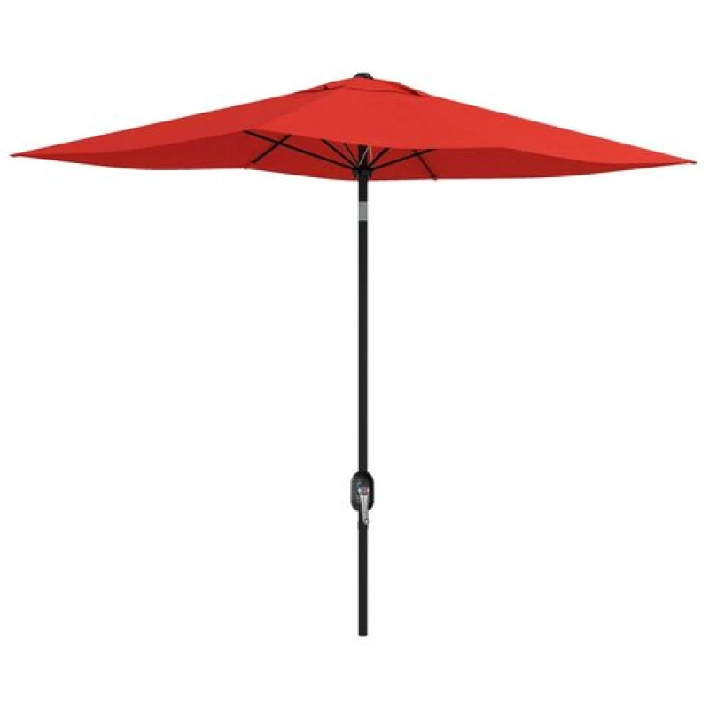 Image of Outsunny 2 x 3(m) Garden Parasol Rectangular Market Umbrella w/ Crank Red