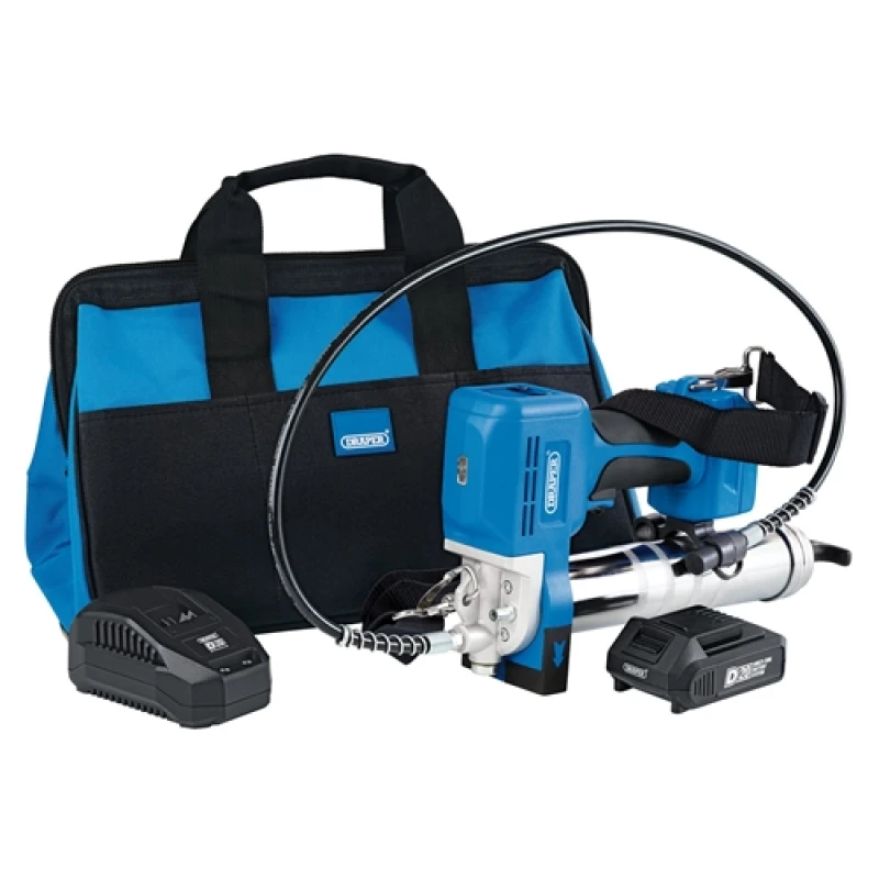 Image of Draper D20 20V Grease Gun Kit, 1 x 2.0Ah Battery, 1 x Charger (3 Piece) 3359