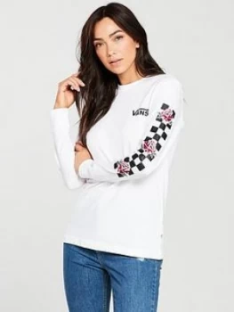 Image of Vans Long Sleeve Patchwork Floral Top White Size S Women