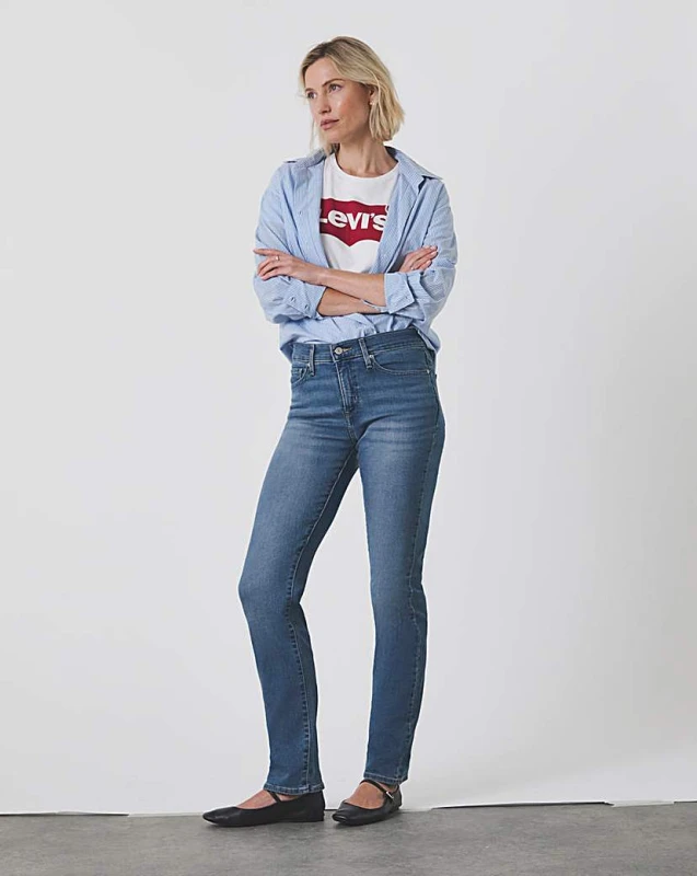 Image of Levis|Levis Levis 314 Shaping Straight Jeans MID Wash - Levis - Size: US 22/30 - UK 26/30 MID Wash Female US 22/30 - UK 26/30 PV14810