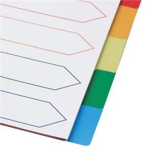 Image of Elite A4 Divider 10 Part Polypropylene Punched Reinforced Coloured