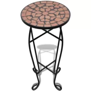 Image of Vidaxl - Mosaic Side Table Plant Table Terracotta Black
