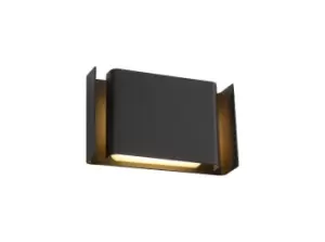 Image of Flush Wall Lamp, 2 x 6W LED, 3000K, 535lm, IP54, Anthracite