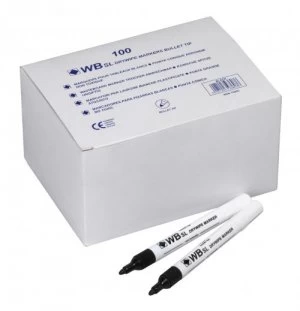 Image of Value Drywipe Marker Bullet Tip Black Pk100