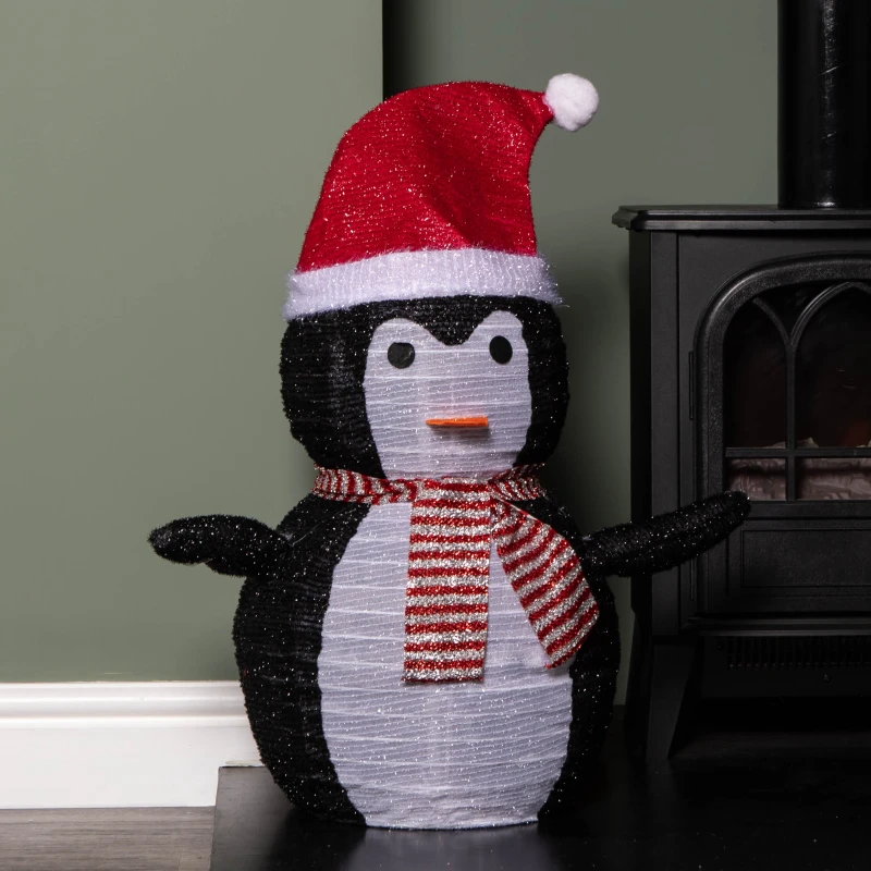 Image of 70cm Battery Operated Pop up Christmas Penguin with Static & Flashing White LEDs