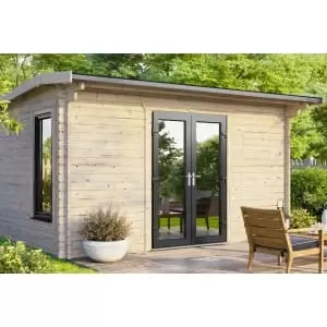 Image of Power Sheds 14 x 14ft Central Doors Apex Log Cabin
