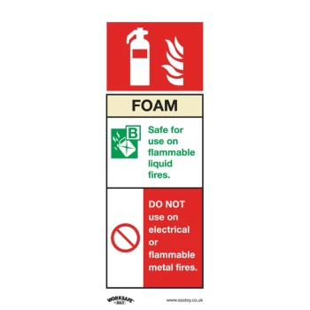 Image of Safety Sign - Foam Fire Extinguisher - Rig Plast - Pack of 10