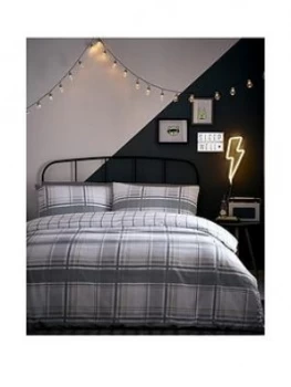 Image of Appletree Charlie Check Duvet Set - Single - Single