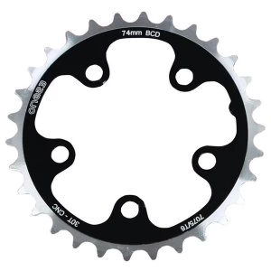 Image of ETC Chainring Alloy 74mm 30 Teeth Silver/Black