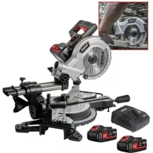 Image of Trend T18S/MS184S2 184mm 18v Cordless Mitre Saw Single Bevel Laser Line 2x5.0Ah