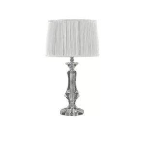 Image of Kate 1 Light Table Lamp Chrome, Crystal with Round Shade, E27