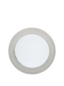 Image of Pacific Lifestyle Washed Grey Wood Round Wall Mirror