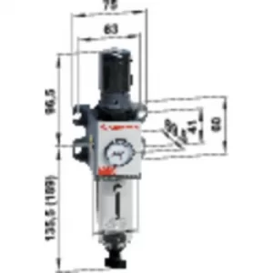 Image of Norgren B92G-NNK-QT1-RMG Compressed air filter/regulator Compressed air Max. operating pressure 12 bar