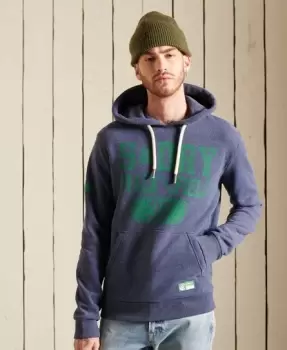 Image of Superdry Mens Track & Field Hoodie Blue / Princedom Blue Marl - Size: M