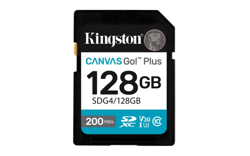 Image of Kingston Canvas Go! Plus SDXC Card 200R C10 UHS-I U3 V30 128GB
