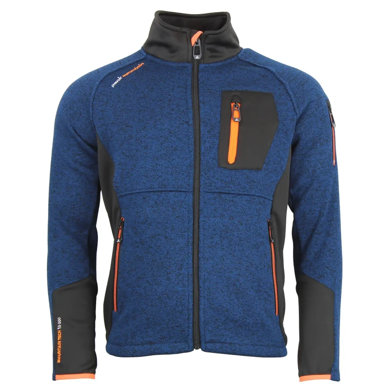 Image of Two-tone fleece jacket Peak Mountain Club Bleu Male XL