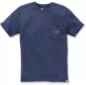 Image of Carhartt Maddock Strong Graphic Pocket T-Shirt, blue Size M blue, Size M