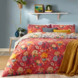 Image of Furn. Azalea Double Duvet Cover Set Cotton Polyester Red