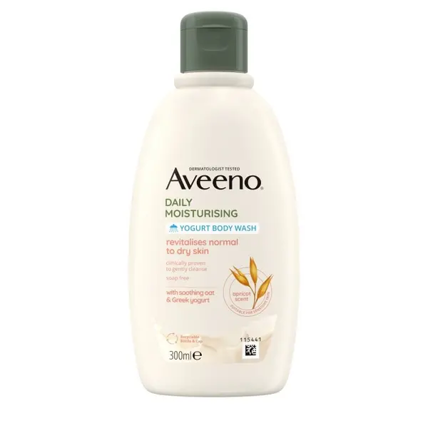 Image of Aveeno Daily Moisturising Yogurt Body Wash Apricot & Honey 300ml